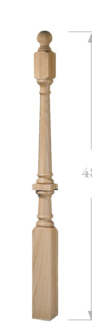 Charleston Ball Top Newel — Wood
