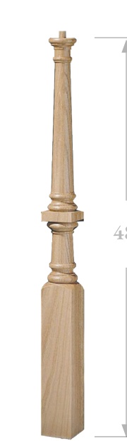Charleston Pin Top Newel — Wood