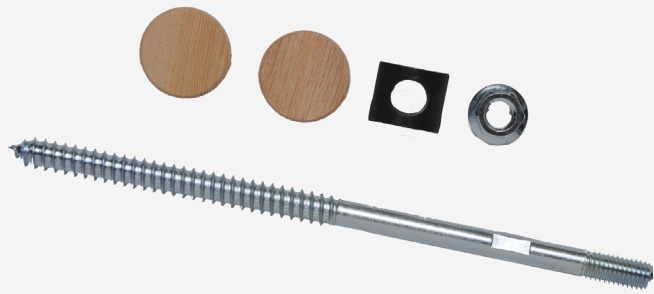 6" Newel Bolt Kit — Steel hardware