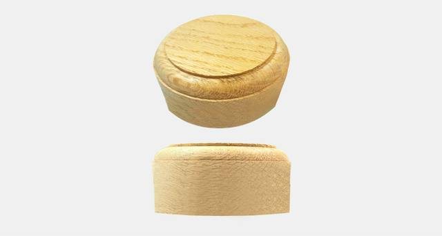 2" Circular Rosette for Wall Rail — Wood / metal