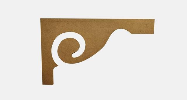 Deco Bracket — Scroll — Metal