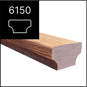 6150 Modern Handrail Profile — Wood