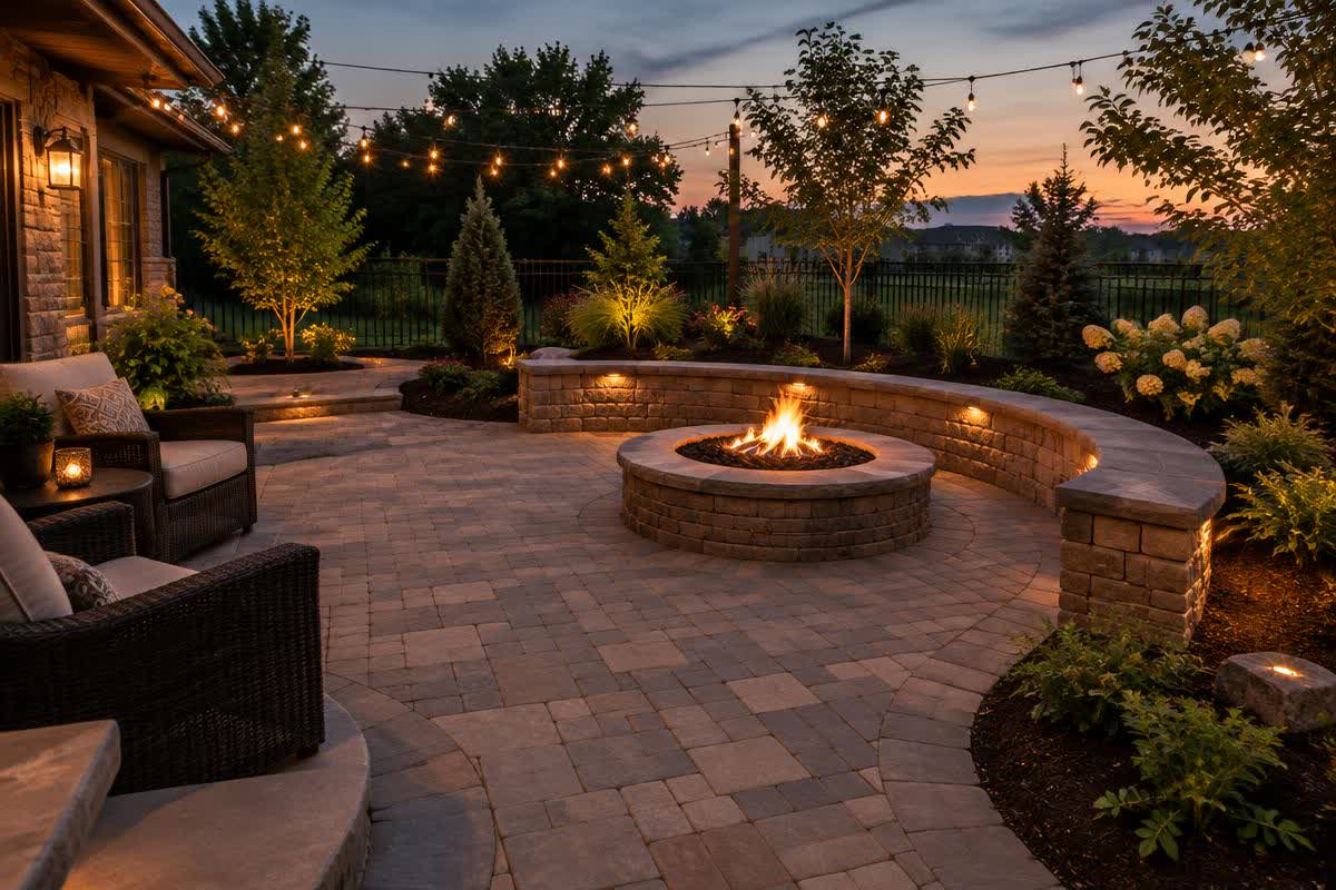 Illustrative patios & fire features service example