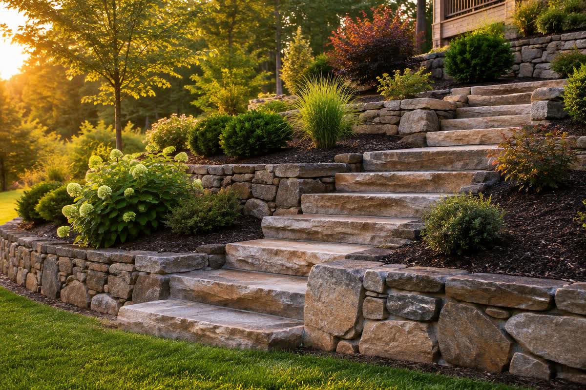 Illustrative retaining walls & steps service example
